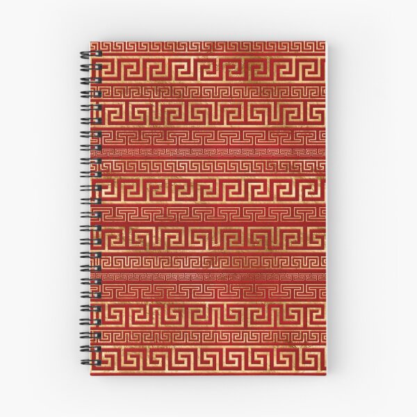 Item preview, Greek Meander - Greek Key - Gold on Red #7 designed and sold by k9printart.