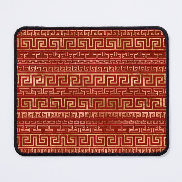 Item preview, Greek Meander - Greek Key - Gold on Red #7 designed and sold by k9printart.