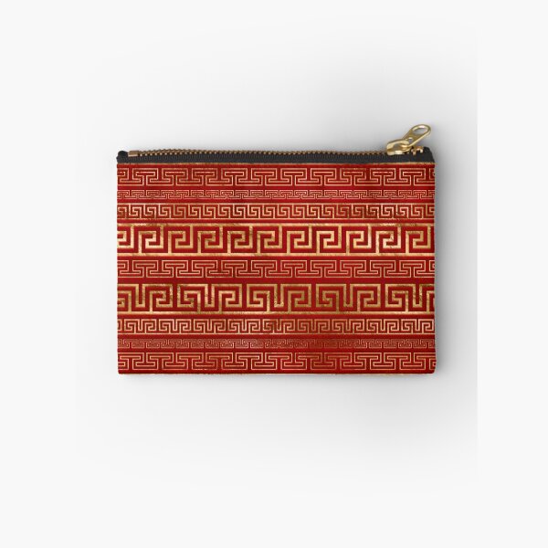 Item preview, Greek Meander - Greek Key - Gold on Red #7 designed and sold by k9printart.