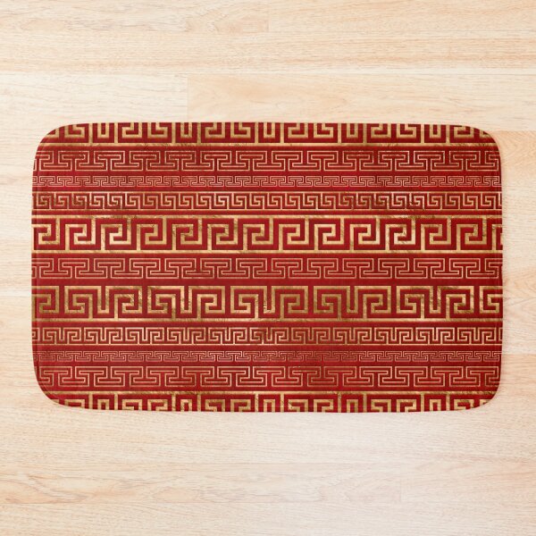 Item preview, Greek Meander - Greek Key - Gold on Red #7 designed and sold by k9printart.