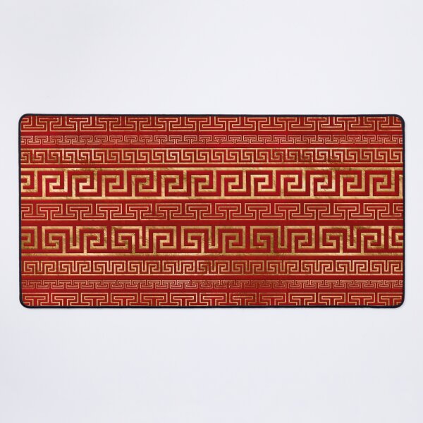 Item preview, Greek Meander - Greek Key - Gold on Red #7 designed and sold by k9printart.