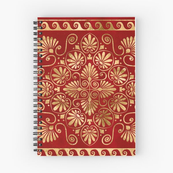 Item preview, Greek Meander - Greek Ornament - Gold on Red #8 designed and sold by k9printart.