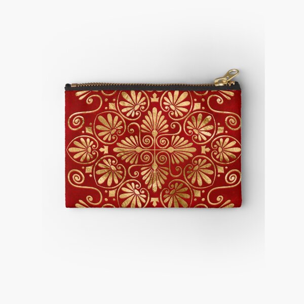 Item preview, Greek Meander - Greek Ornament - Gold on Red #8 designed and sold by k9printart.