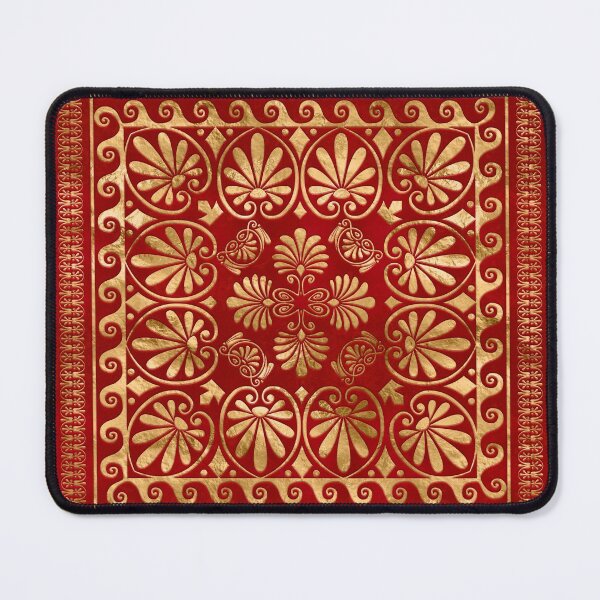 Item preview, Greek Meander - Greek Ornament - Gold on Red #9 designed and sold by k9printart.