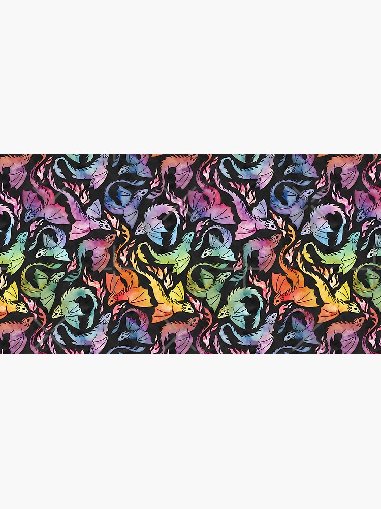 Thumbnail 5 of 5, Mouse Pad, Dragon fire dark rainbow designed and sold by adenaJ.