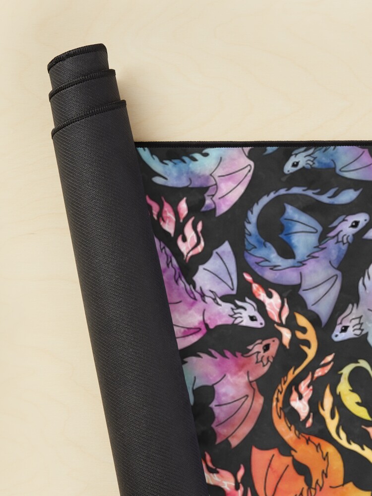 Thumbnail 2 of 5, Mouse Pad, Dragon fire dark rainbow designed and sold by adenaJ.