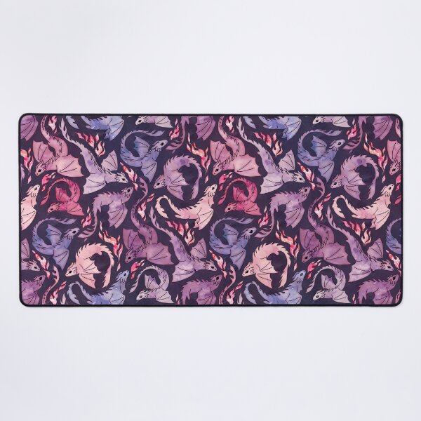 Dragon fire dark pink & purple Desk Mat