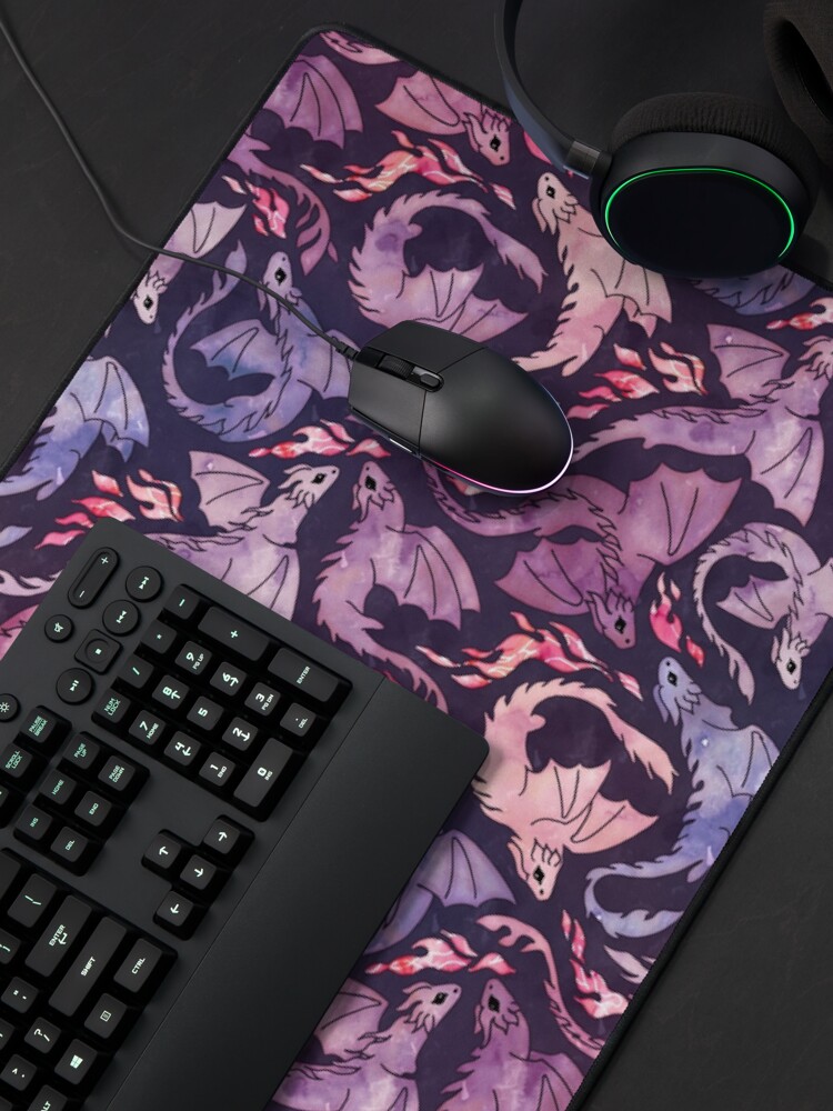 Alternate view of Dragon fire dark pink & purple Mouse Pad