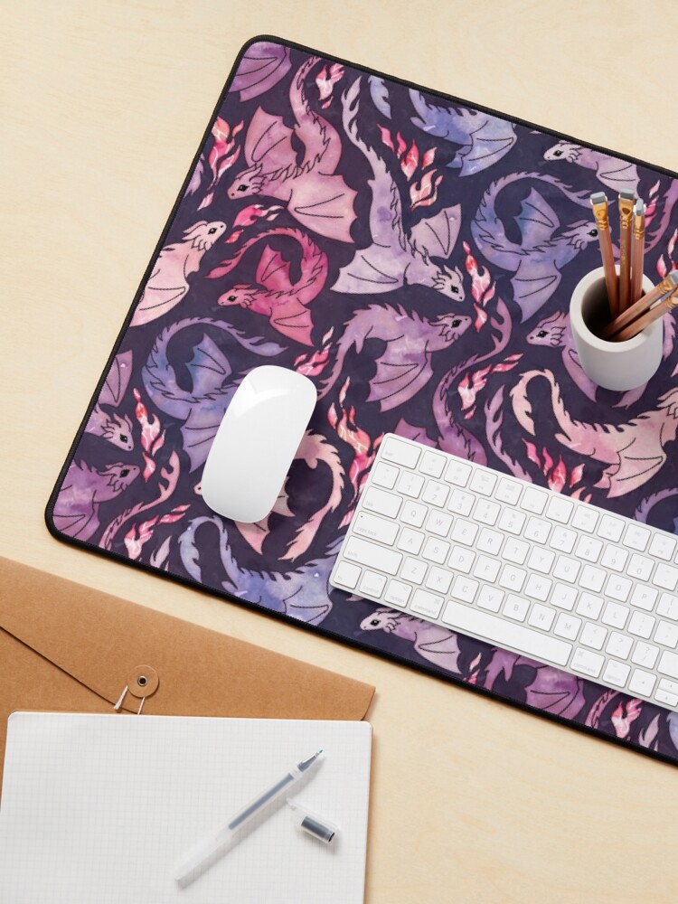 Alternate view of Dragon fire dark pink & purple Mouse Pad