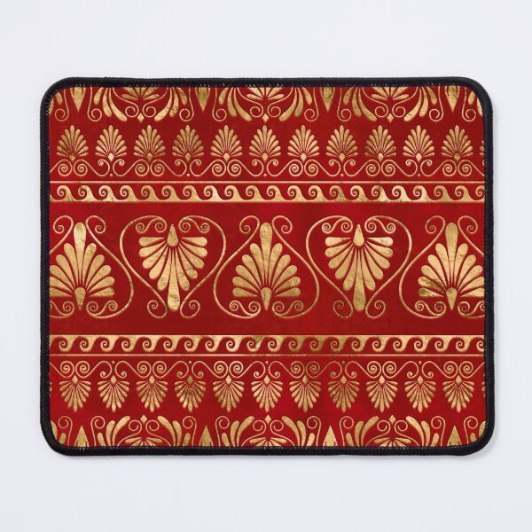 Item preview, Greek Meander - Greek Ornament - Gold on Red #10 designed and sold by k9printart.