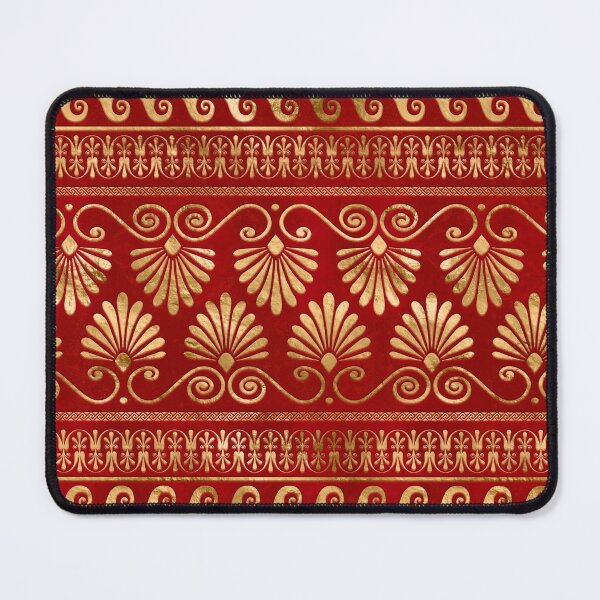 Item preview, Greek Meander - Greek Ornament - Gold on Red #11 designed and sold by k9printart.