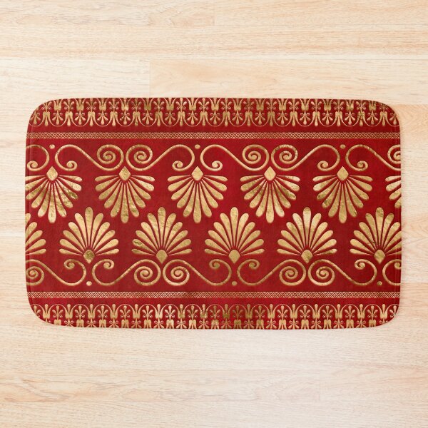 Item preview, Greek Meander - Greek Ornament - Gold on Red #11 designed and sold by k9printart.