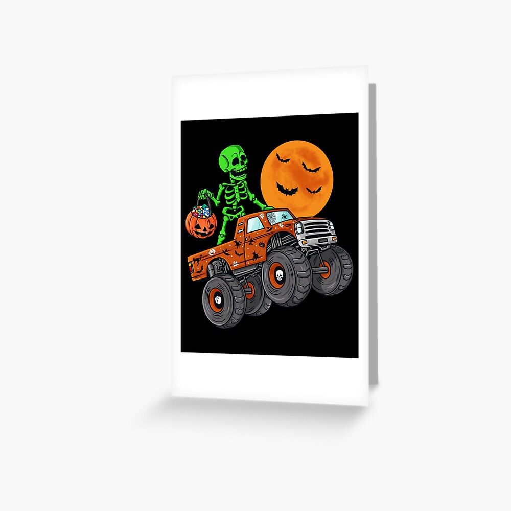 Custom Kids Skeleton Monster Truck Trick Treat Halloween Monster