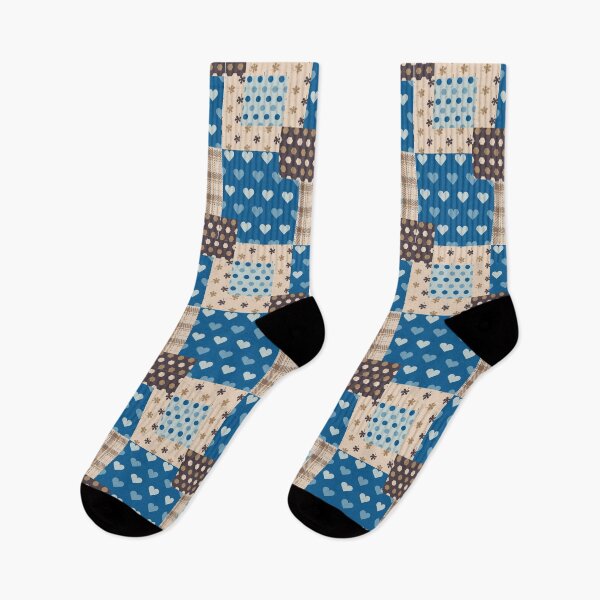 Item preview, Blue and brown rustic patchwork  designed and sold by FunnyChameleon.