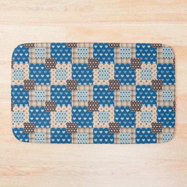 Item preview, Blue and brown rustic patchwork  designed and sold by FunnyChameleon.