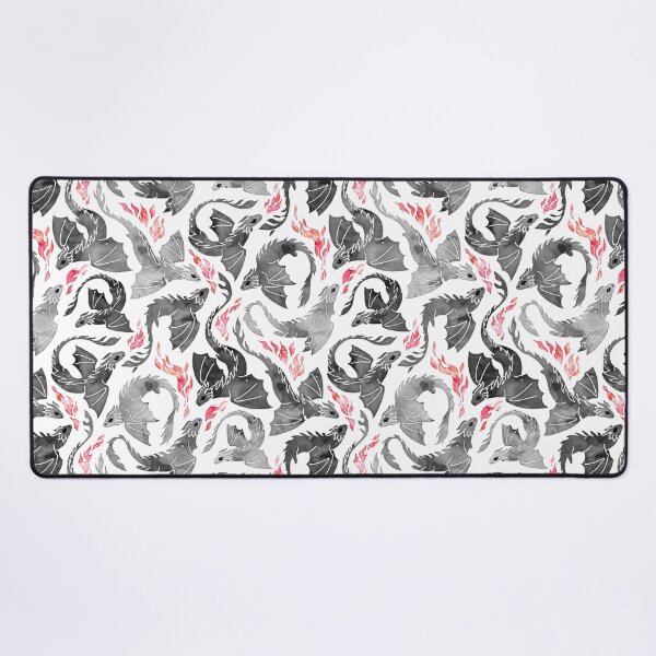 Dragon fire greys & blacks Desk Mat