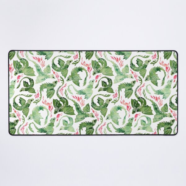 Dragon fire green Desk Mat