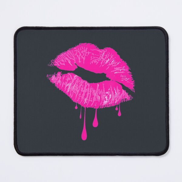 Item preview, Hot Pink Lips Kiss 80s Retro Vintage Lipstick designed and sold by ArjunManuela.