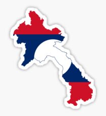 Laos Flag Map Sticker