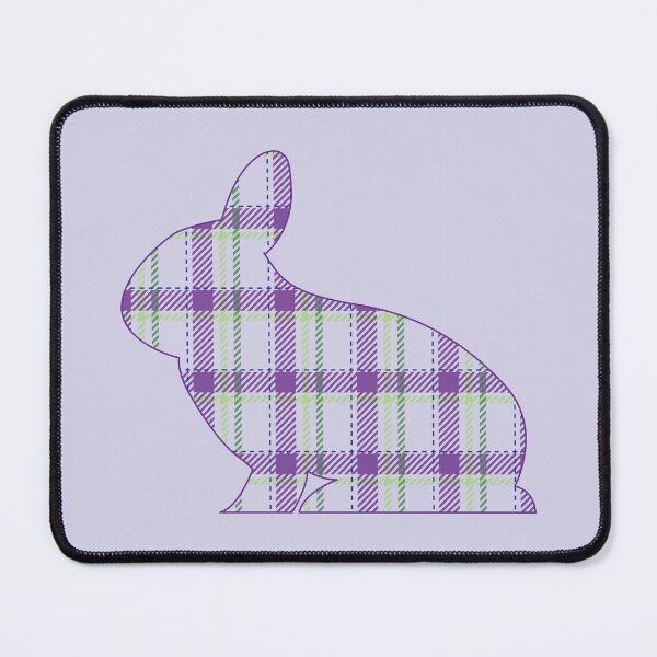 Item preview, Bunny outline with lavender plaid pattern in lilac background designed and sold by FunnyChameleon.