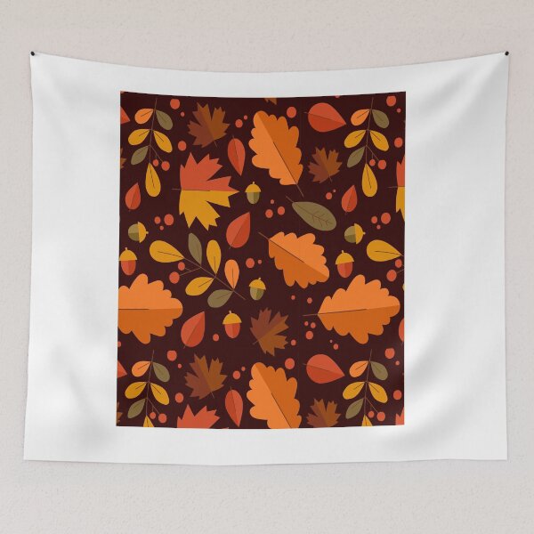 Item preview, colourful brown leaves autumn pattern - seamless colorful leaves autumn pattern designed and sold by FirstTouch.
