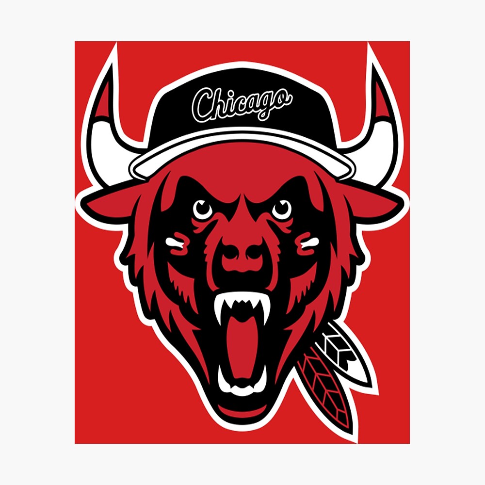Chicago bulls chicago bears and Chicago Cubs logo teams new design