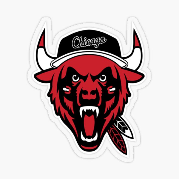 Official chicago Cubs Bulls Bears Blackhawks logo mashup shirt