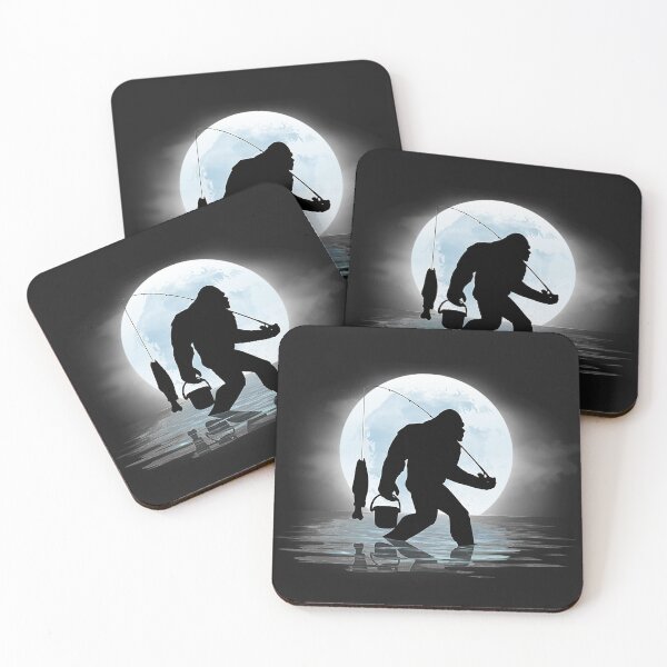 Item preview, Bigfoot Fishing Funny Sasquatch and Fish Night Fishing designed and sold by JamesRushforth.