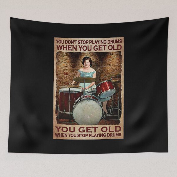 Item preview, You Don't Stop Playing Drum When You Get Old - Woman Playing Drums designed and sold by hippololocc.