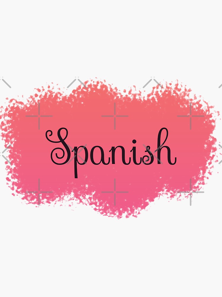 "Spanish Language School Subject Label Peach to Pink Gradient
