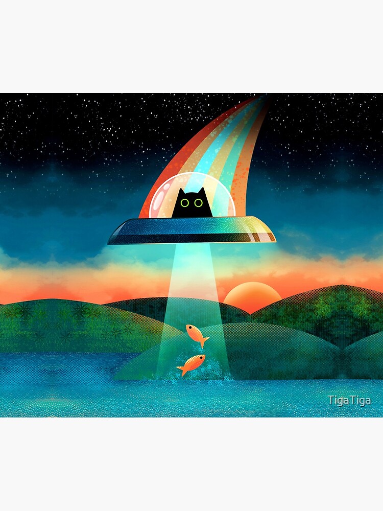 Thumbnail 5 of 5, Mouse Pad, The Purrfect Alien designed and sold by TigaTiga.