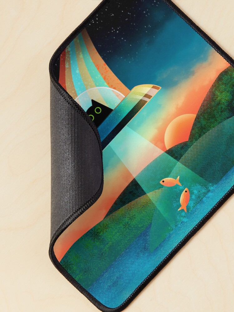 Thumbnail 2 of 5, Mouse Pad, The Purrfect Alien designed and sold by TigaTiga.