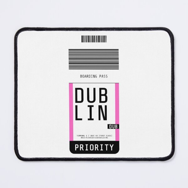 Item preview, Dublin Boarding Pass DUB (Pink) designed and sold by lukassfr.