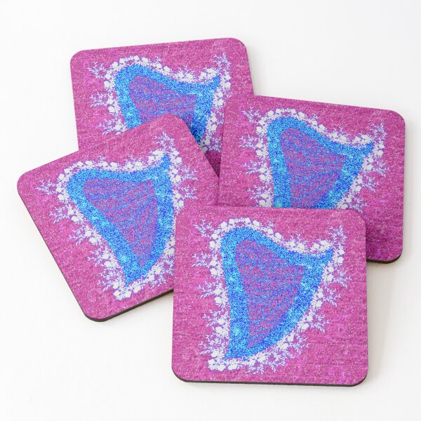 Item preview, Sparkly blue harp with white flowers and a music background designed and sold by Only1helen.