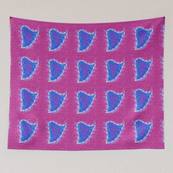 Item preview, Sparkly blue harp with white flowers and a music background designed and sold by Only1helen.