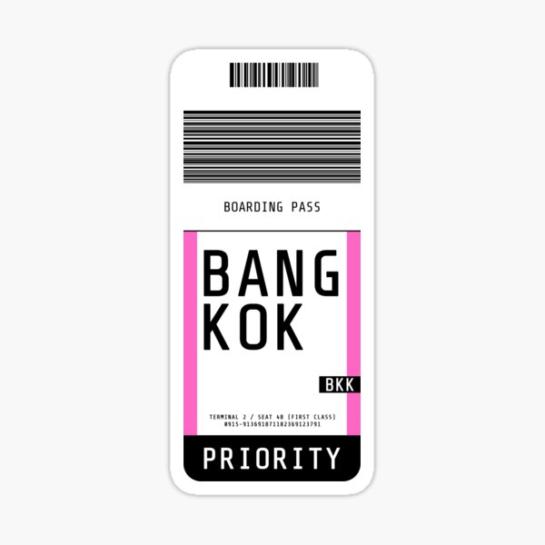 Item preview, Bangkok Boarding Pass BKK (Pink) designed and sold by lukassfr.