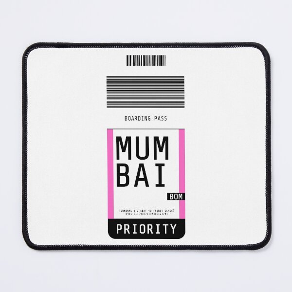 Item preview, Mumbai Boarding Pass BOM (Pink) designed and sold by lukassfr.