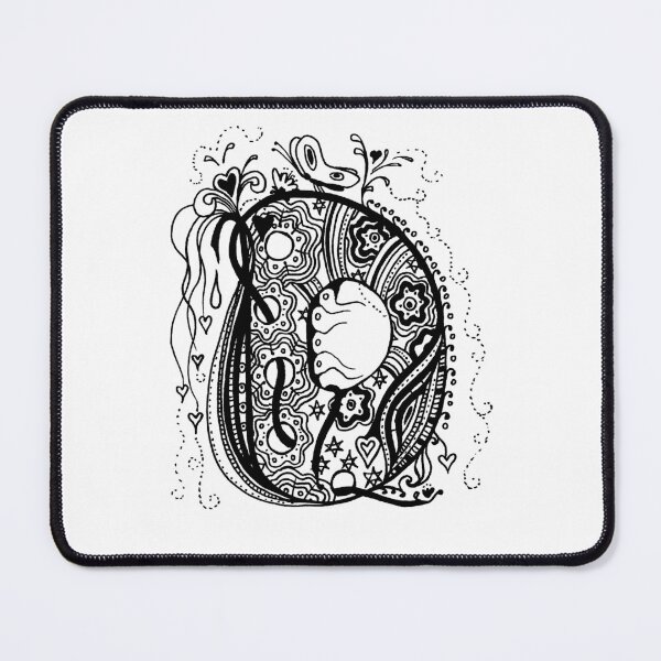 Item preview, The Letter D Alternate Aussie Tangle in Black and White designed and sold by Heatherian.