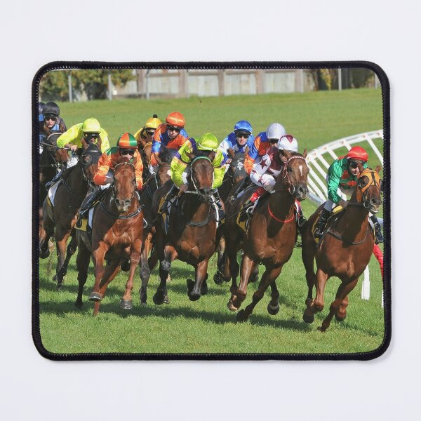 Horse racing action Mouse Pad