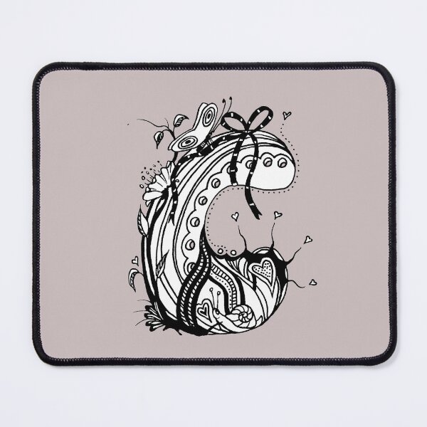 Item preview, The Letter C Alphabet Aussie Tangle in Black and White Transparent Background designed and sold by Heatherian.