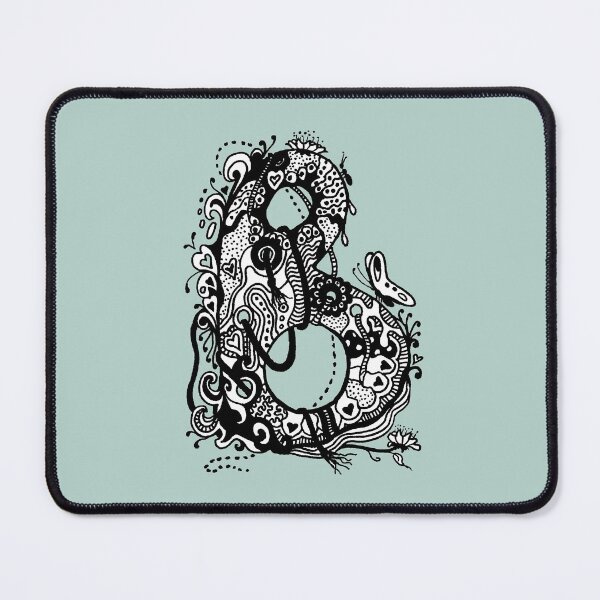 Item preview, The Letter B Alphabet Aussie Tangle in Black and White Transparent Background designed and sold by Heatherian.