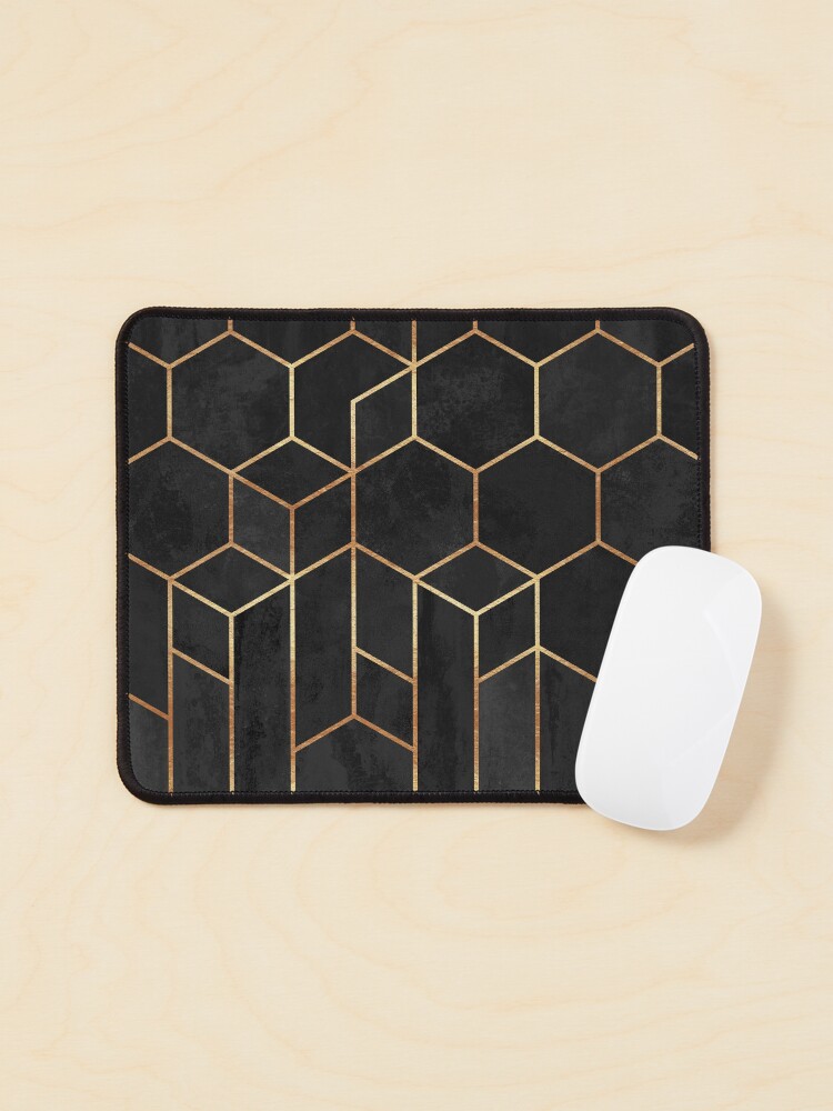 Thumbnail 1 of 5, Mouse Pad, Black Hexagons designed and sold by Elisabeth Fredriksson.