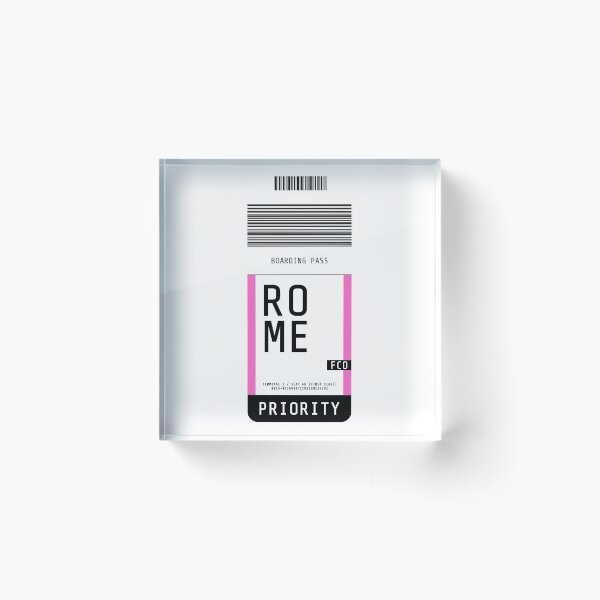 Item preview, Rome Boarding Pass FCO (Pink) designed and sold by lukassfr.