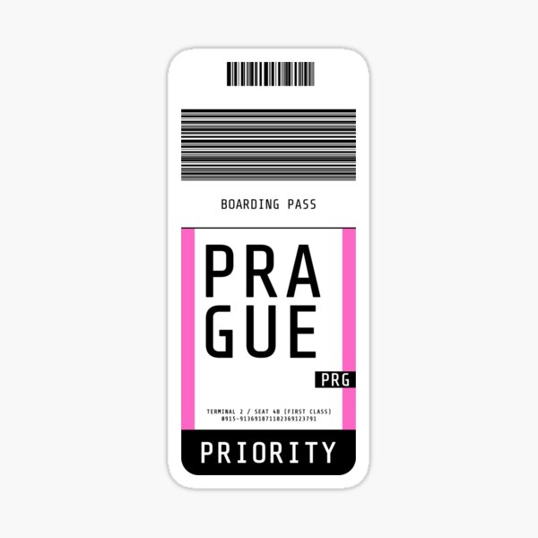 Aperçu de l'œuvre Carte d'embarquement pour Prague PRG (rose) créée et vendue par lukassfr.