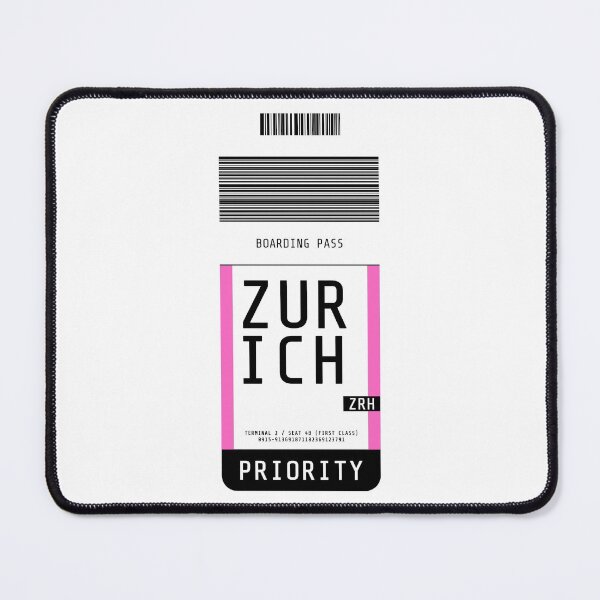 Item preview, Zurich Boarding Pass ZRH (Pink) designed and sold by lukassfr.