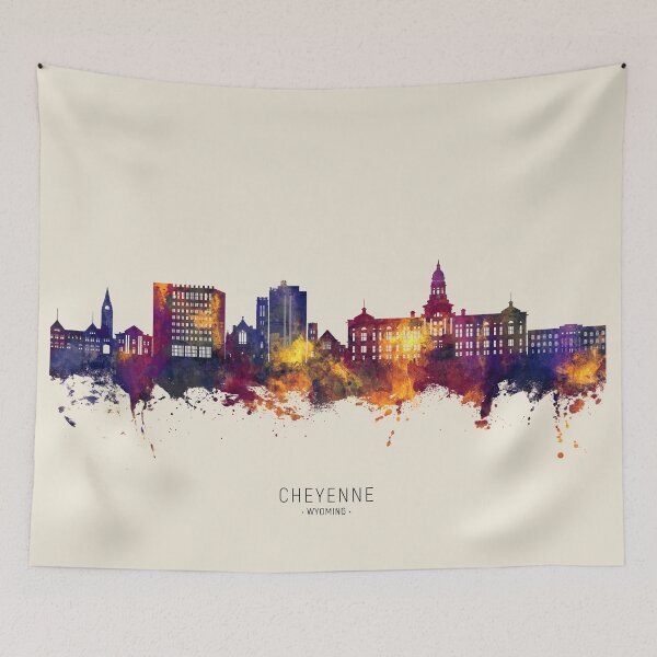 Item preview, Cheyenne Wyoming Skyline designed and sold by ArtPrints.