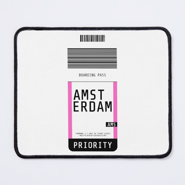 Item preview, Amsterdam Boarding Pass AMS (Pink) designed and sold by lukassfr.