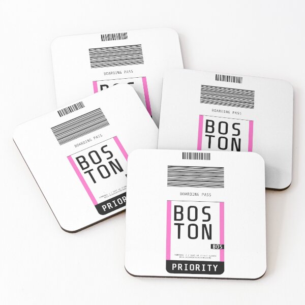 Item preview, Boston Boarding Pass BOS (Pink) designed and sold by lukassfr.