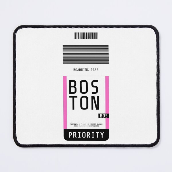 Item preview, Boston Boarding Pass BOS (Pink) designed and sold by lukassfr.