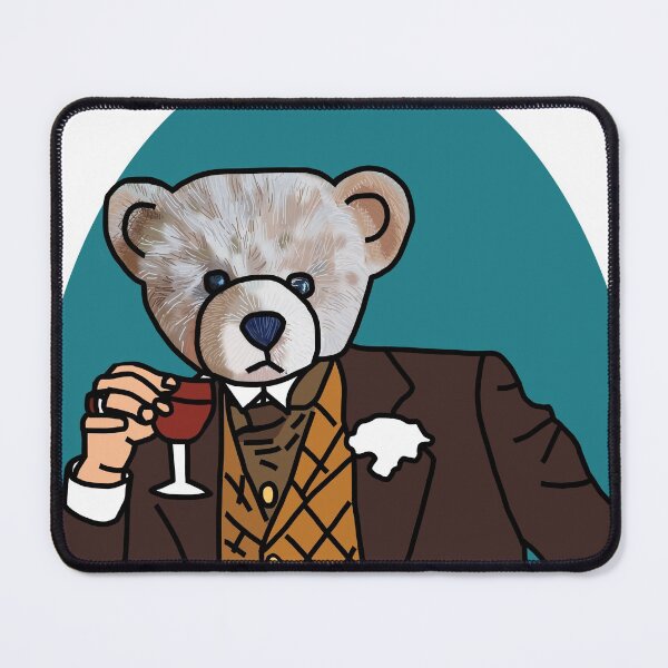 Item preview, Bear In Suit Drinking Wine Portrait designed and sold by ellenhenry.
